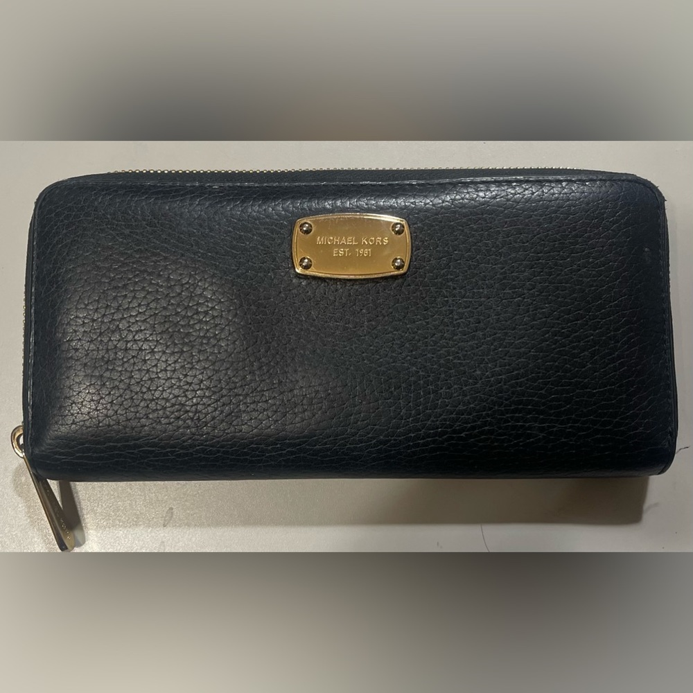 MICHAEL KORS Large Black Leather Wallet